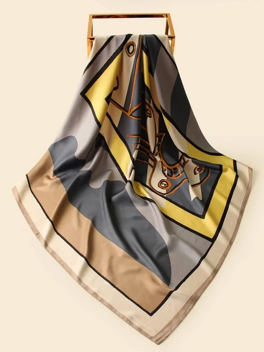 CM-AXS016912 Women Trendy Seoul Style Color Block Bandana