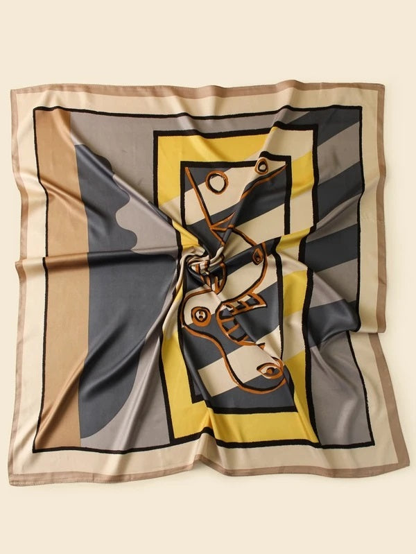 CM-AXS016912 Women Trendy Seoul Style Color Block Bandana