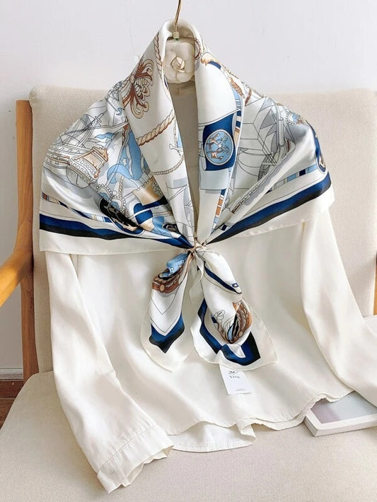 CM-AXS577822 Women Trendy Seoul Style Ship Print Bandana