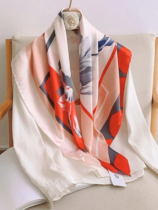 CM-AXS445541 Women Trendy Seoul Style Floral Print Bandana