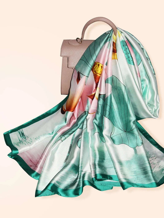 CM-AXS974466 Women Trendy Seoul Style Floral Print Scarf