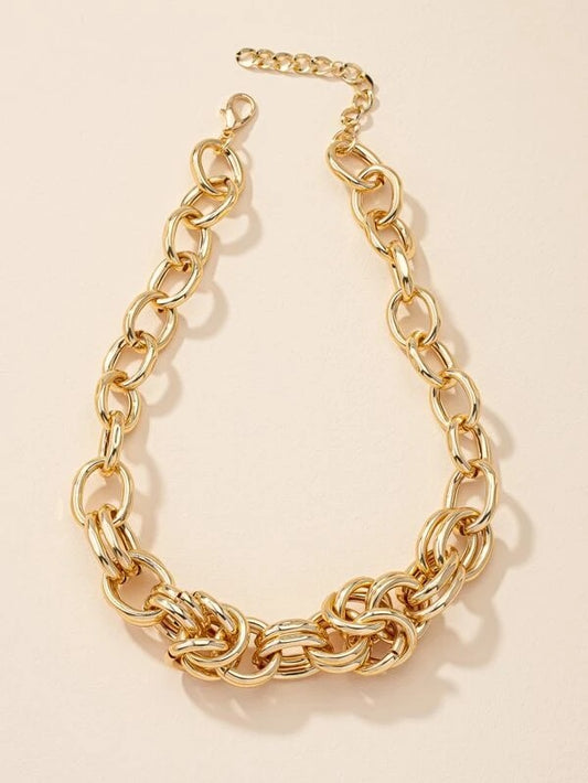 CM-AXS565636 Women Trendy Seoul Style Chunky Chain Necklace
