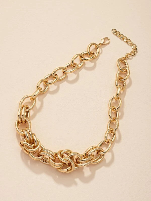 CM-AXS565636 Women Trendy Seoul Style Chunky Chain Necklace
