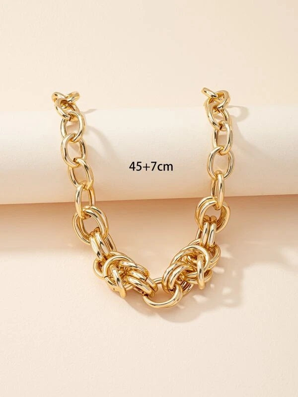 CM-AXS565636 Women Trendy Seoul Style Chunky Chain Necklace