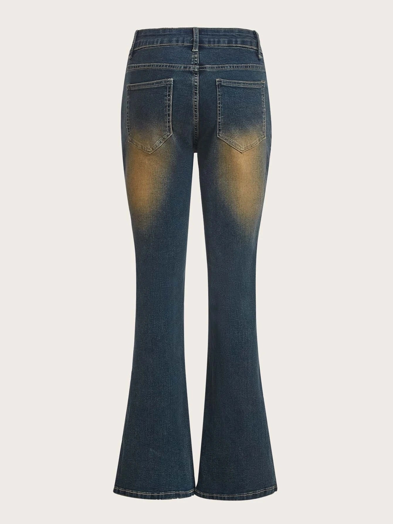 CM-BS455229 Women Preppy Seoul Style Dark Wash Flare Leg Jeans