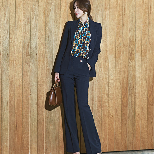 CM-SF082806 Women Modern European Style Tailored Collar Slim Business Suits - Set