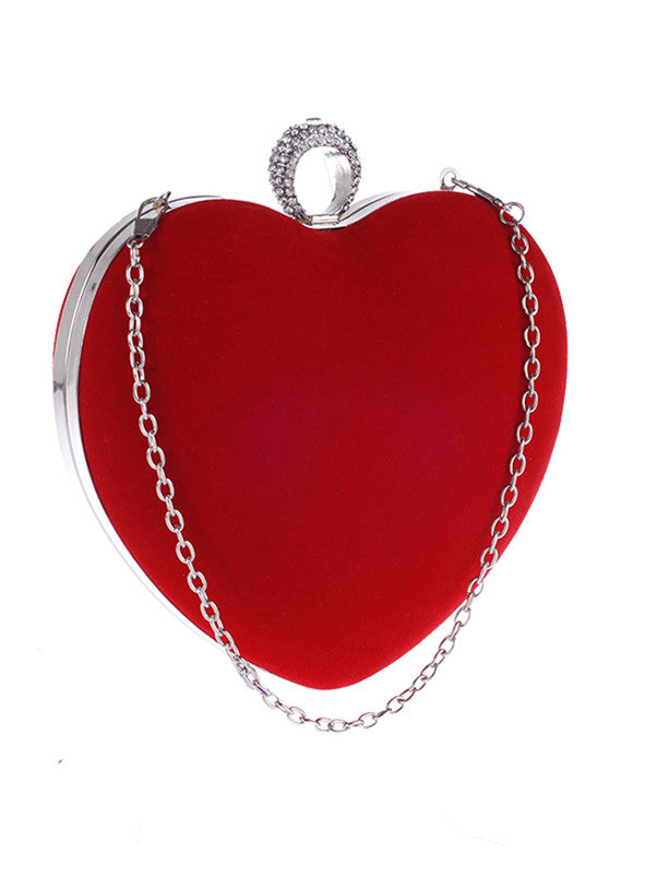 CM-BGF090112 Women Elegant Rhinestones Heart Chain Bag (Available in 2 colors)