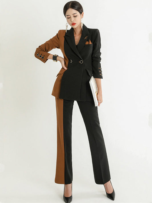 CM-SF101108 Women Elegant High Quality Seoul Style Tailored Collar Long Leisure Suits - Set