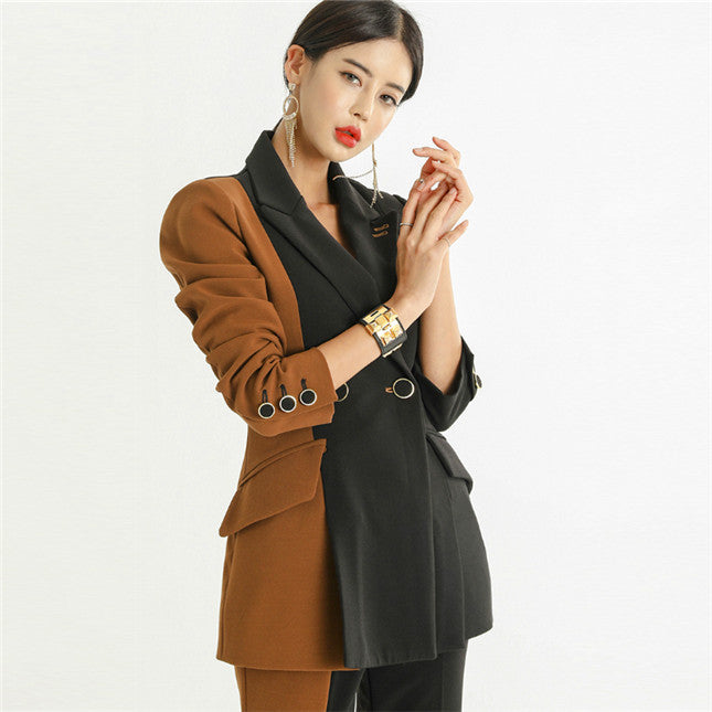 CM-SF101108 Women Elegant High Quality Seoul Style Tailored Collar Long Leisure Suits - Set