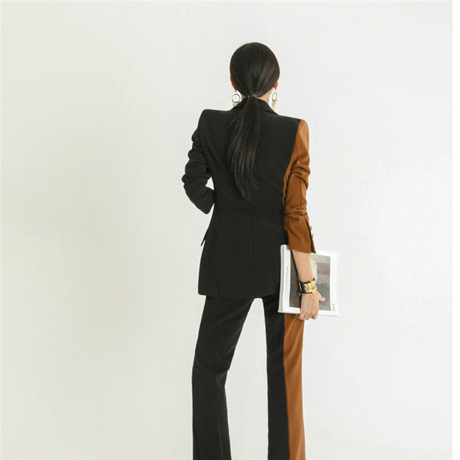 CM-SF101108 Women Elegant High Quality Seoul Style Tailored Collar Long Leisure Suits - Set