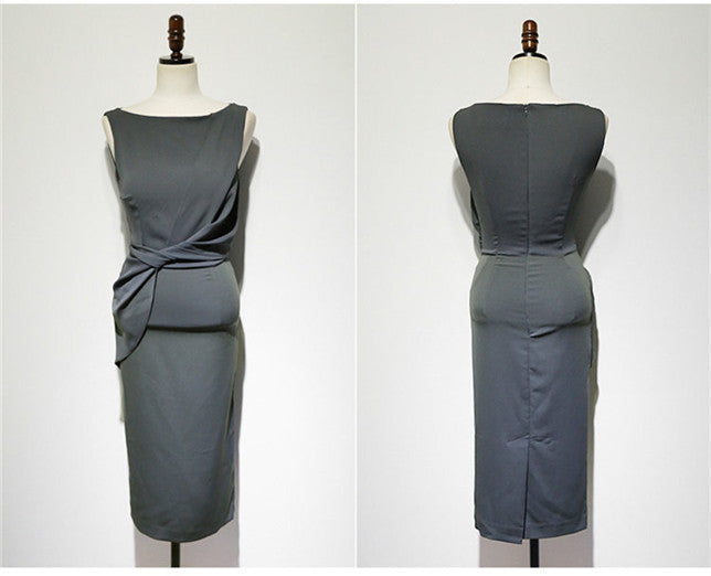 CM-DF101517 Women Casual Seoul Style Sleeveless Twisted Waist Skinny Tank Dress