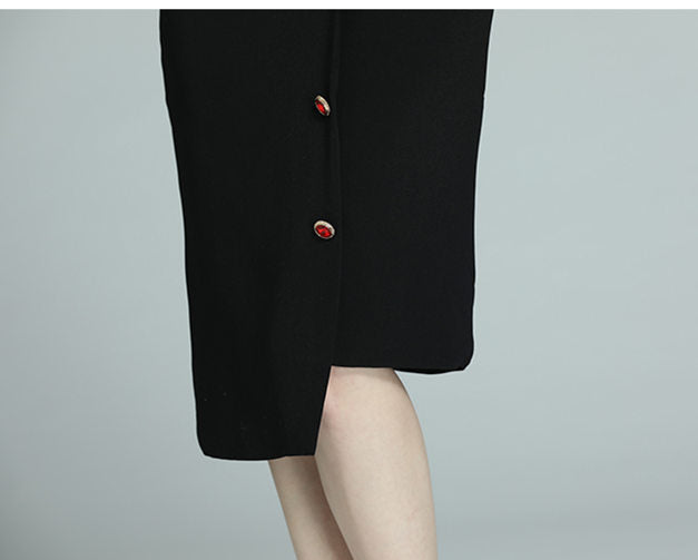 CM-DF121114 Women Elegant European Style Long Sleeve Bowknot Single-Breasted Slim Dress