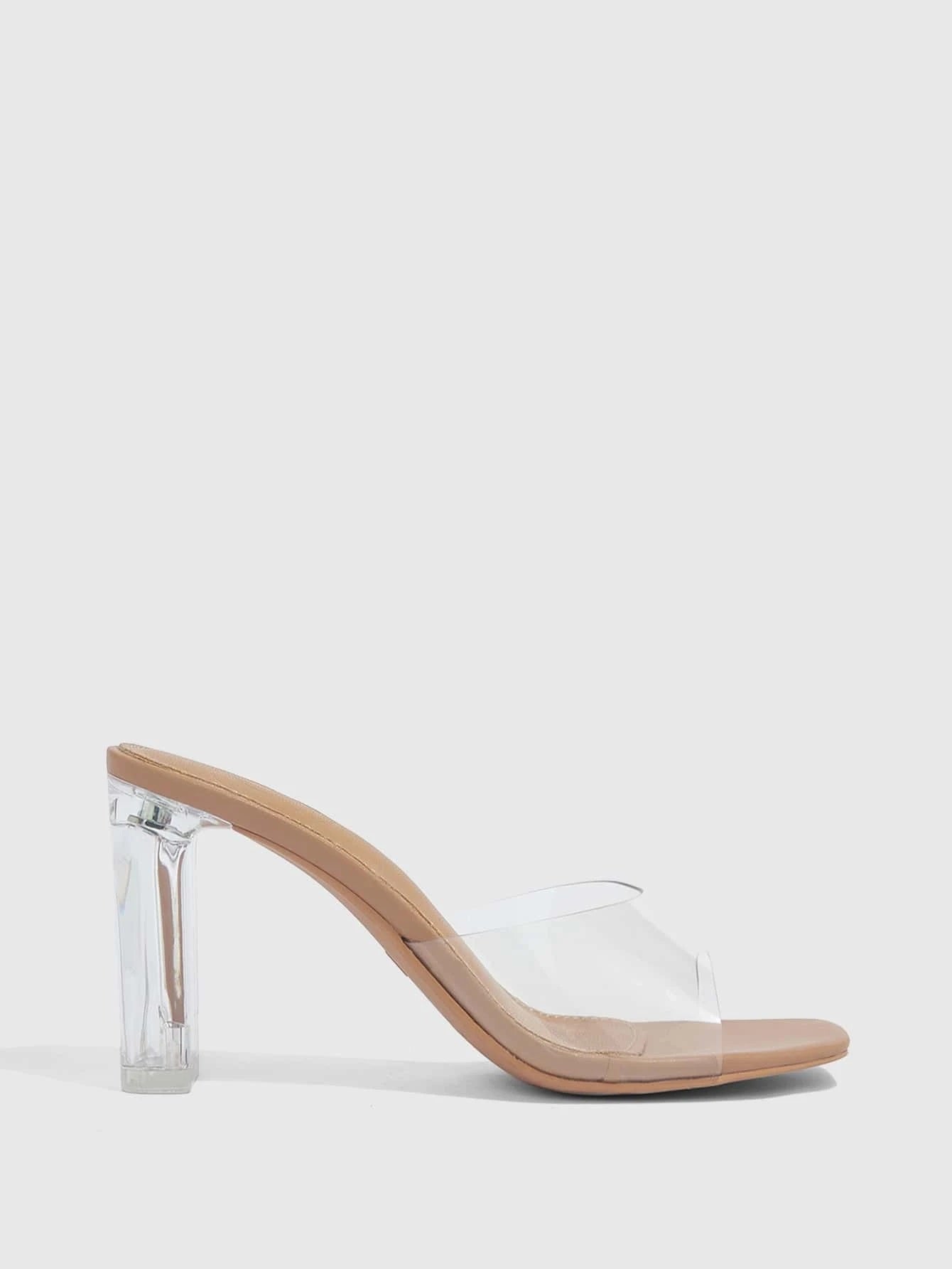 CM-SHS776878 Women Trendy Seoul Style Minimalist Clear Band Mule Sandals