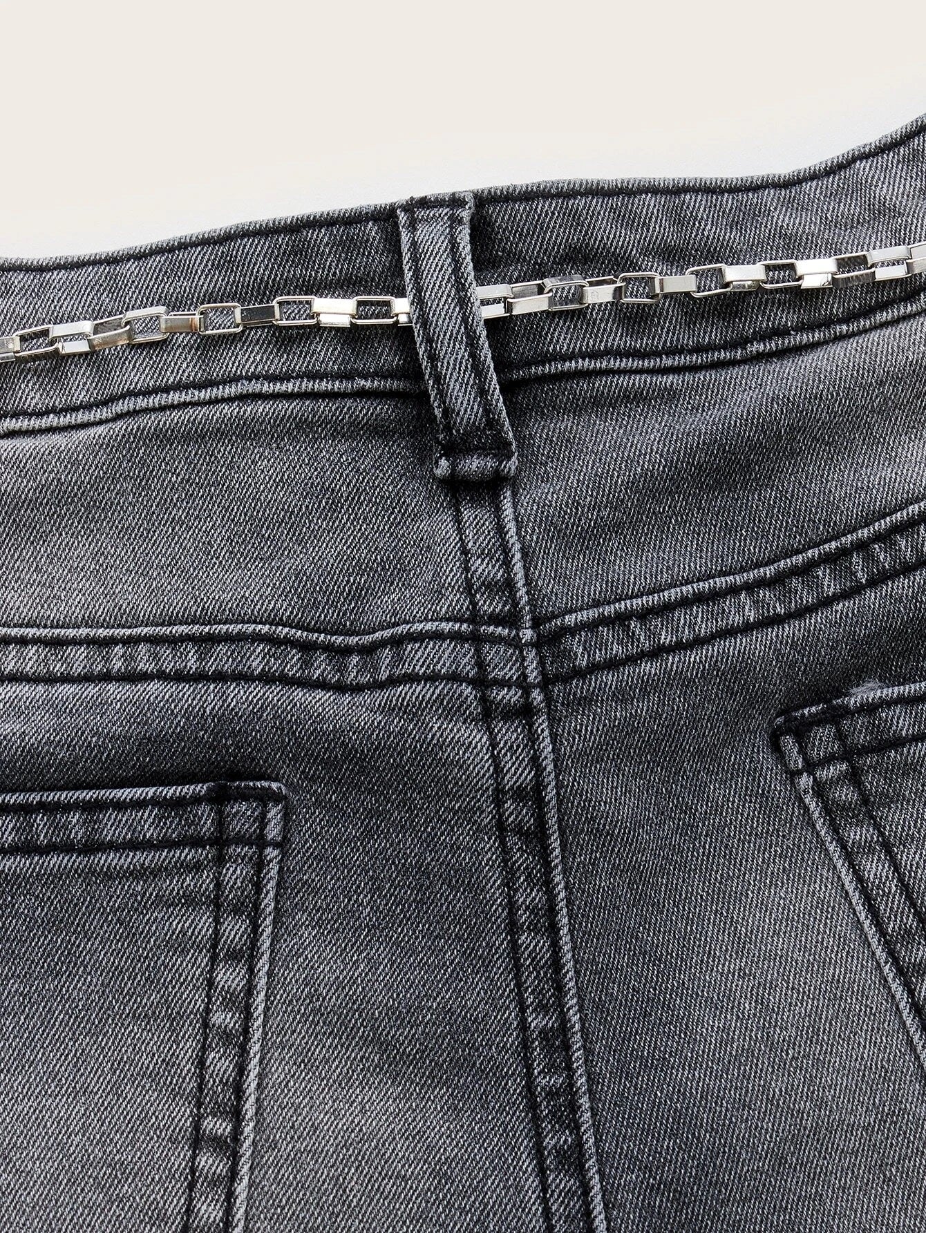 CM-BS299089 Women Preppy Seoul Style Drop Waist Washed Flare Leg Jeans - Dark Gray