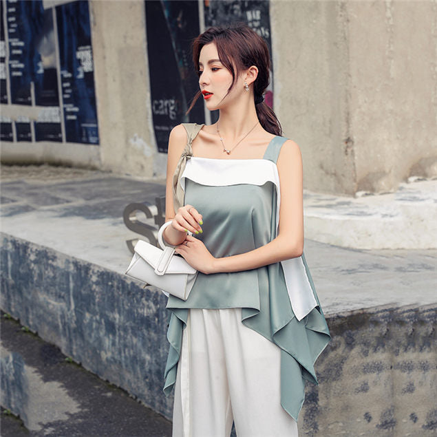 CM-TF050412 Women Casual Seoul Style Off the Shoulder Loosen Straps Blouse