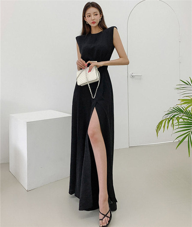 CM-JF053014 Women Elegant Seoul Style Sleeveless High Waist Wide-Leg Long Jumpsuit (Available in 2 colors)
