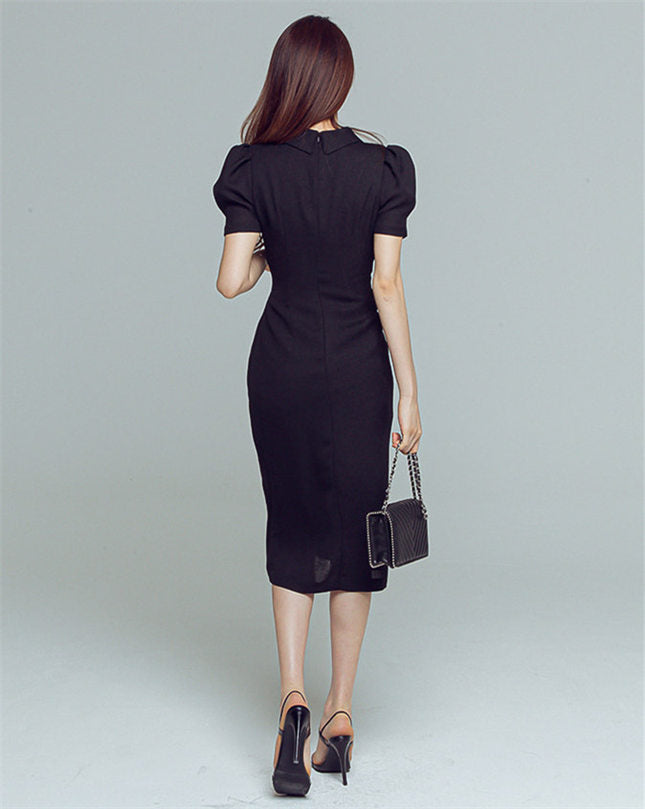 CM-DF071514 Women Elegant Seoul Style Double-Breasted Bodycon Midi Dress (Available in 2 colors)