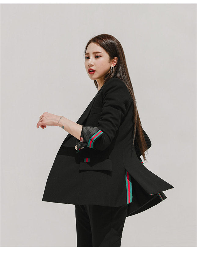 CM-SF100312 Women Elegant Seoul Style Tailored Collar Slim Leisure Suits - Set