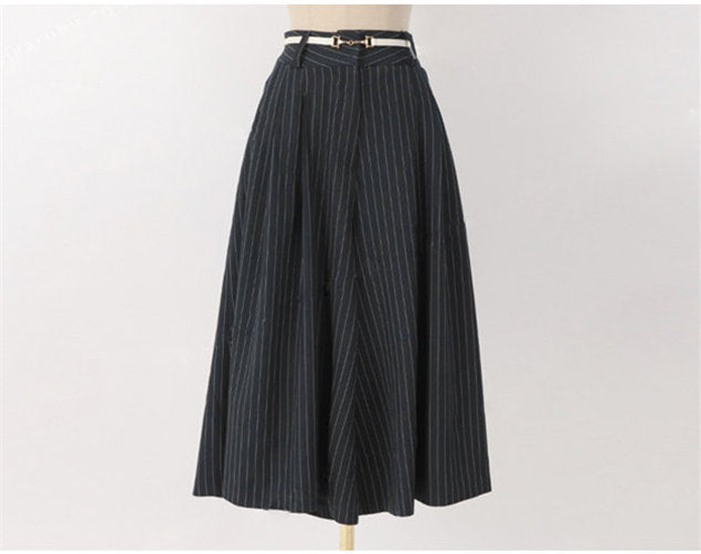 CM-SF111811 Women Classic Seoul Style Beads Stripes Blouse With Long Skirt - Set