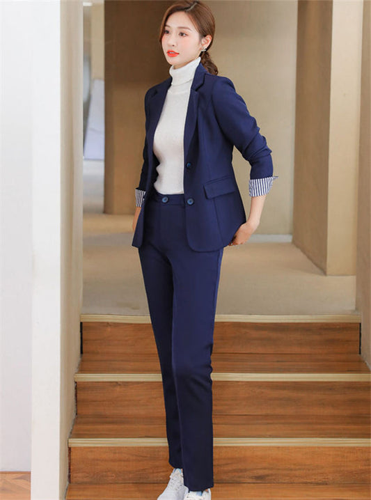 CM-SF101706 Women Elegant Seoul Style Tailored Collar Two Pieces Long Suits - Set (Available in 2 colors)