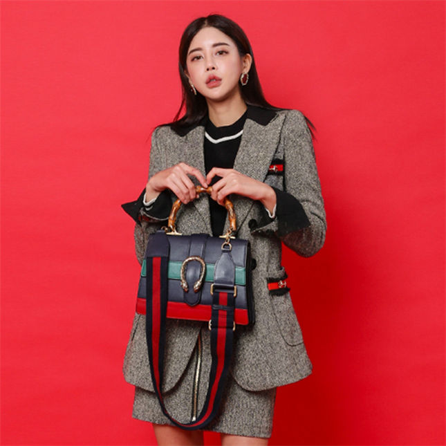 CM-SF103102 Women Elegant Seoul Style Tailored Collar Wool Jacket With Zipper Skirt - Set