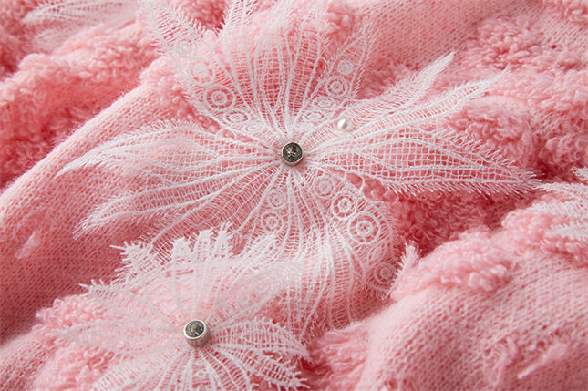 CM-CF102915 Women Lovely European Style 3 Beads Floral Oversize Sweater (Available in 3 colors)