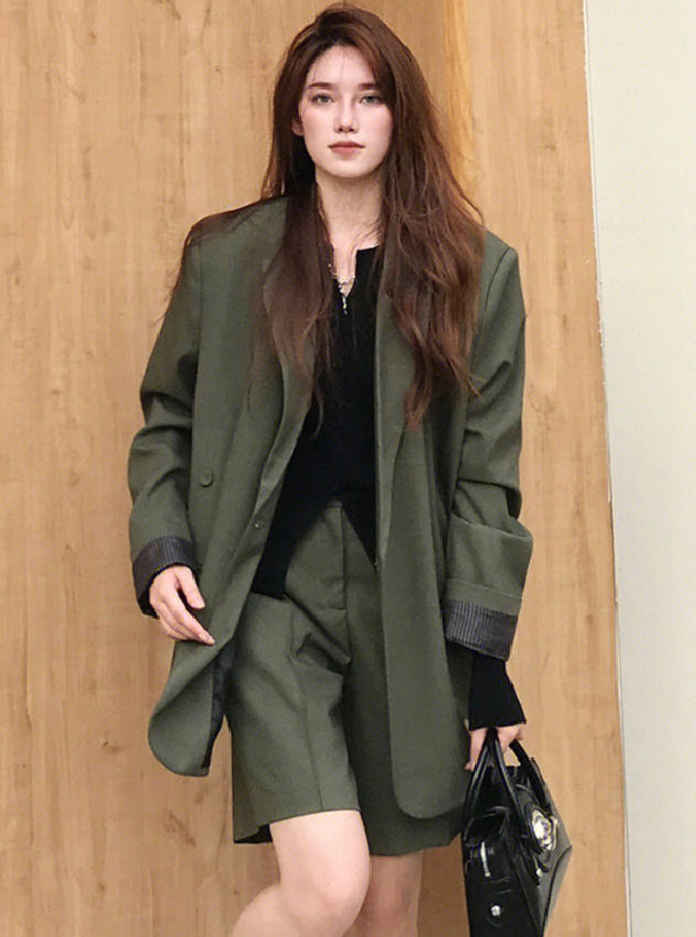 CM-SF031215 Women Casual Seoul Style Street Fashion Tailored Collar Oversize Two Pieces Suits