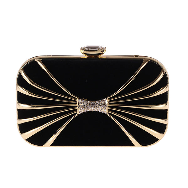 CM-BG122902 Women Elegant Seoul Style Diamond Hardness Clutch Bag - Black