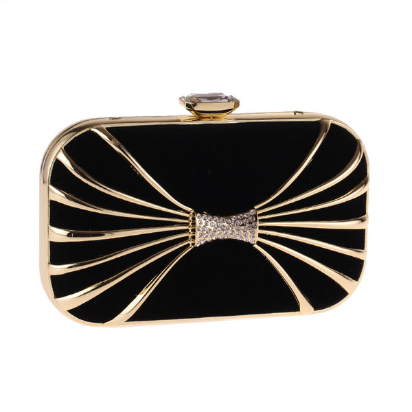 CM-BG122902 Women Elegant Seoul Style Diamond Hardness Clutch Bag - Black