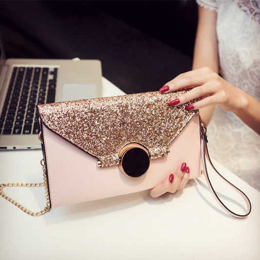 CM-BG103072 Women Seoul Style Brightly Sequin Patchwork Mini Clutch Bag (Available in 3 colors)