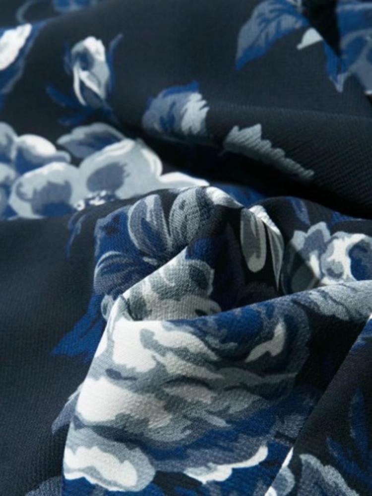 CM-D122377 Women Casual European Style Floral Printed Camisole Dress - Navy Blue