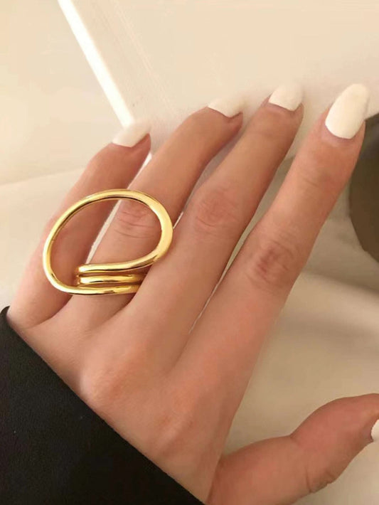 CM-AXS522499 Women Trendy Seoul Style Minimalist Wrap Ring - Yellow Gold