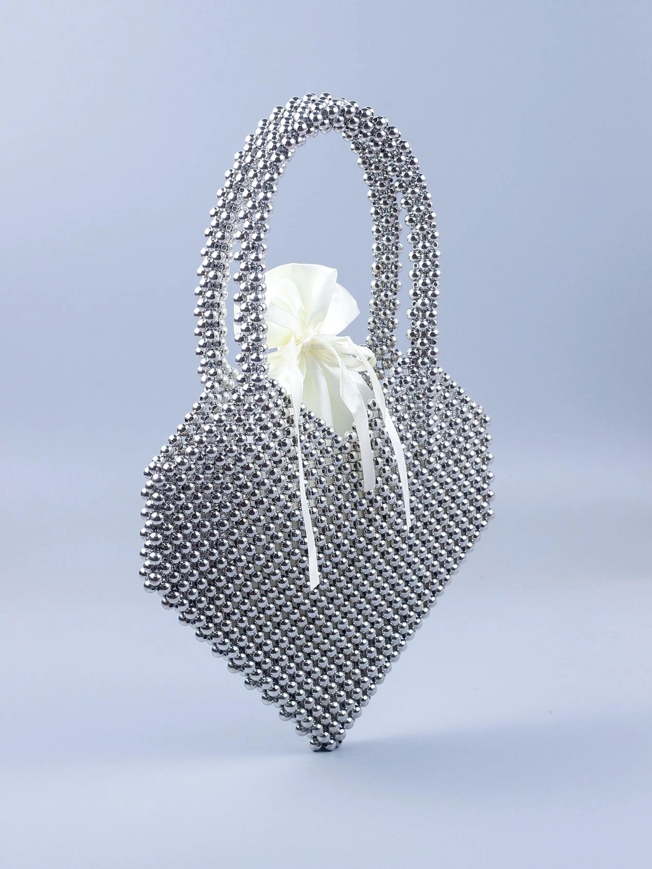 CM-BGS427627 Women Trendy Seoul Style Drawstring Detail Beaded Shoulder Bag