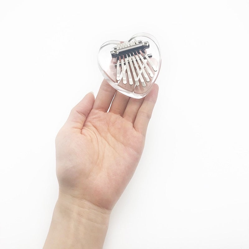 CM-V202001 Mini Heart Shaped Crystal Kalimba (8-Keys)