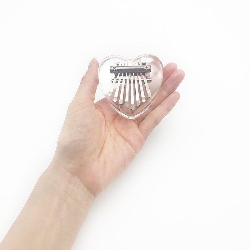 CM-V202001 Mini Heart Shaped Crystal Kalimba (8-Keys)