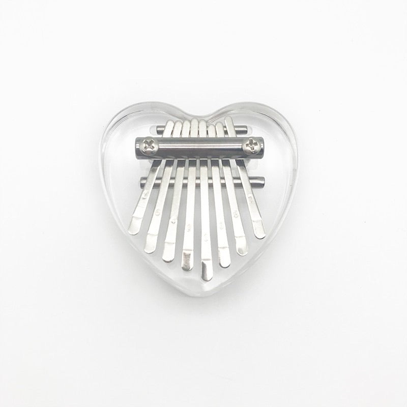 CM-V202001 Mini Heart Shaped Crystal Kalimba (8-Keys)