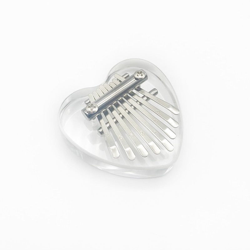 CM-V202001 Mini Heart Shaped Crystal Kalimba (8-Keys)